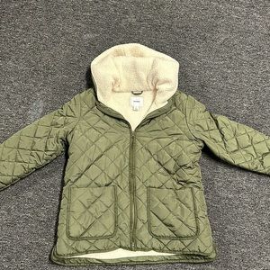 Old Navy Olive Green Size Medium puffer jacket •sherpa lined•